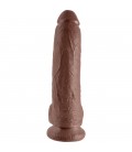 KING COCK PENE REALISTICO CON TESTICULOS 23 CM MARRON