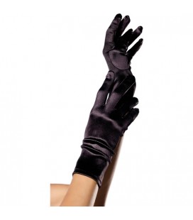 LEG AVENUE GUANTES SATEN NEGRO