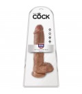 KING COCK PENE REALiSTICO CON TESTiCULOS 25CM MULATO