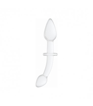 DOUBLER DILDO DE CRISTAL BLANCO