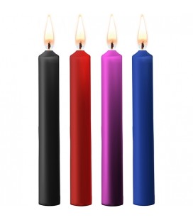 TEASING WAX CANDLES PARAFINA 4 PACK COLORES MEZCLADOS