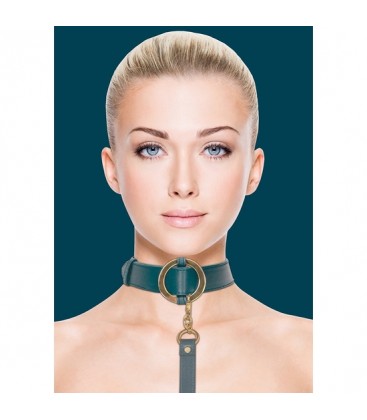 OUCH HALO COLLAR WITH LEASH VERDE