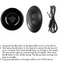 THUMBY GLASS VIBRATOR WITH SUCTION CUP AND REMOTE RECHARGEABLE 10 VELOCIDADES NEGRO