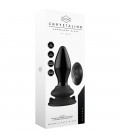 STRETCHY GLASS VIBRATOR WITH SUCTION CUP AND REMOTE RECHARGEABLE 10 VELOCIDADES NEGRO