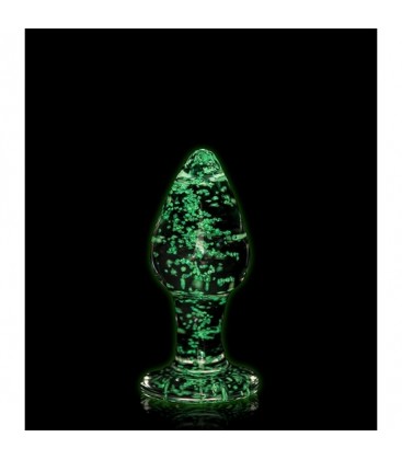 OUCH PLUG ANAL DE VIDRIO GLOW IN THE DARK TAMANO GRANDE