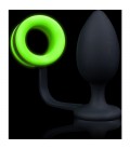 OUCH! - ANILLO PARA EL PENE CON PLUG ANAL- GLOW IN THE DARK