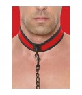 OUCH PUPPY PLAY - COLLAR DE NEOPRENO CON CADENA - ROJO