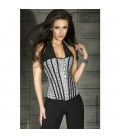 CORSET DE VINILO CON ESTAMPADOS ANIMAL PRINT GRIS