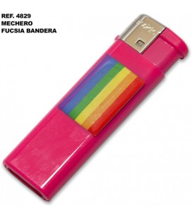 MECHERO ELECTRICO FUSCIA CON BANDERA LGBT