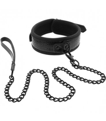 BLAZE COLLAR AND LEASH CROCO BLACK