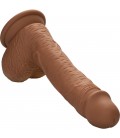 PENE DE SILICONA DE DOBLE DENSIDAD 215CM MARRON